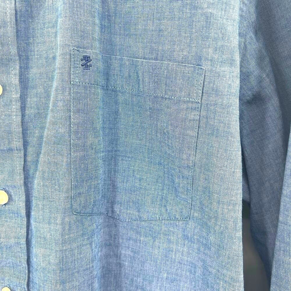 IZOD Mens Shirt XL Blue Button Up Academia Preppy Minimalist Classic Office Work - Picture 3 of 8